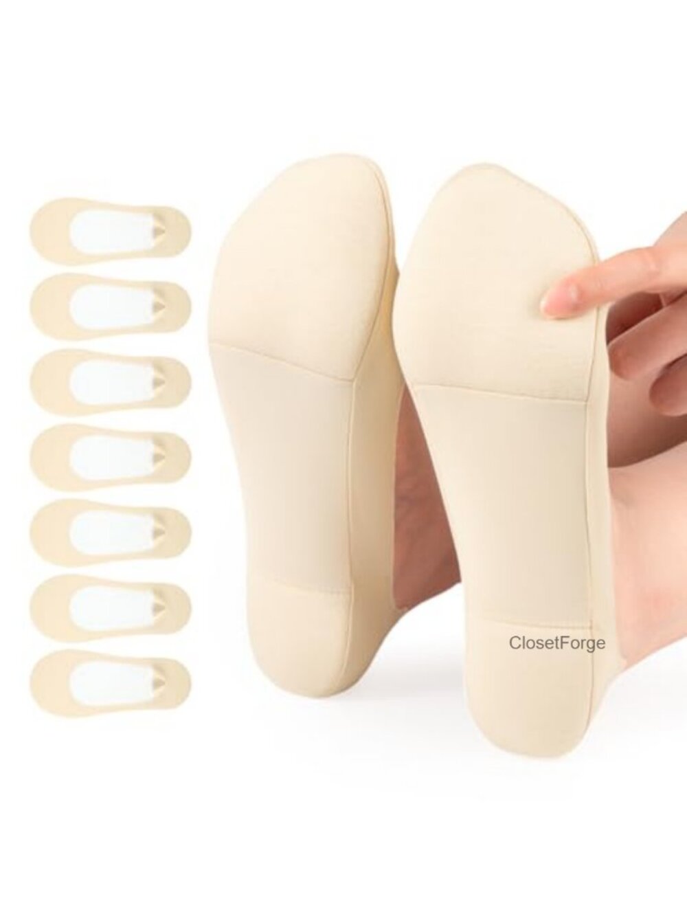 7 Pairs Women Cushioned No Show Socks Non Slip Silicone Invisible Liner for